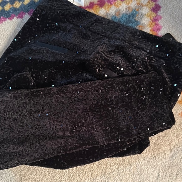 Zara Black Sequin Skinny Pants - Picture 4 of 5